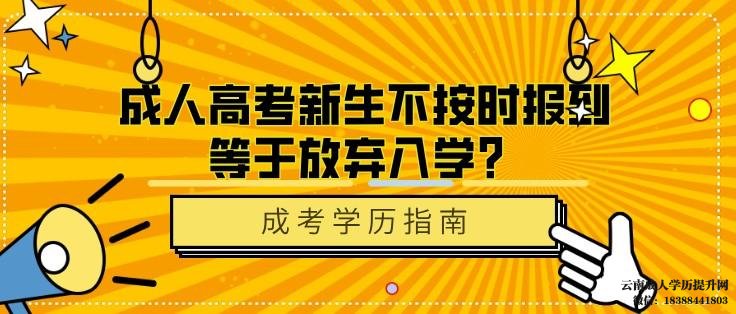 云南成人高考新生不按时报到等于放弃入学 云南省成人高考录取查询入口
