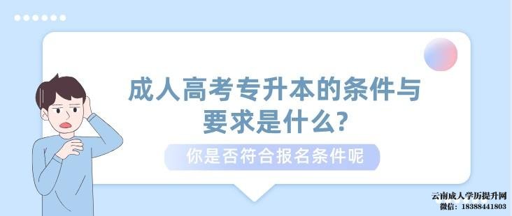 云南成人高考专升本的条件与要求是什么 云南函授本科怎么报名