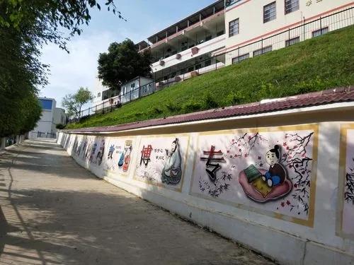 中小学校围墙墙体彩绘手绘文化墙壁画制作公司