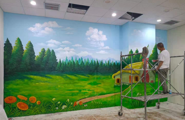 昆明中小学学校校园文化墙外墙彩绘美化